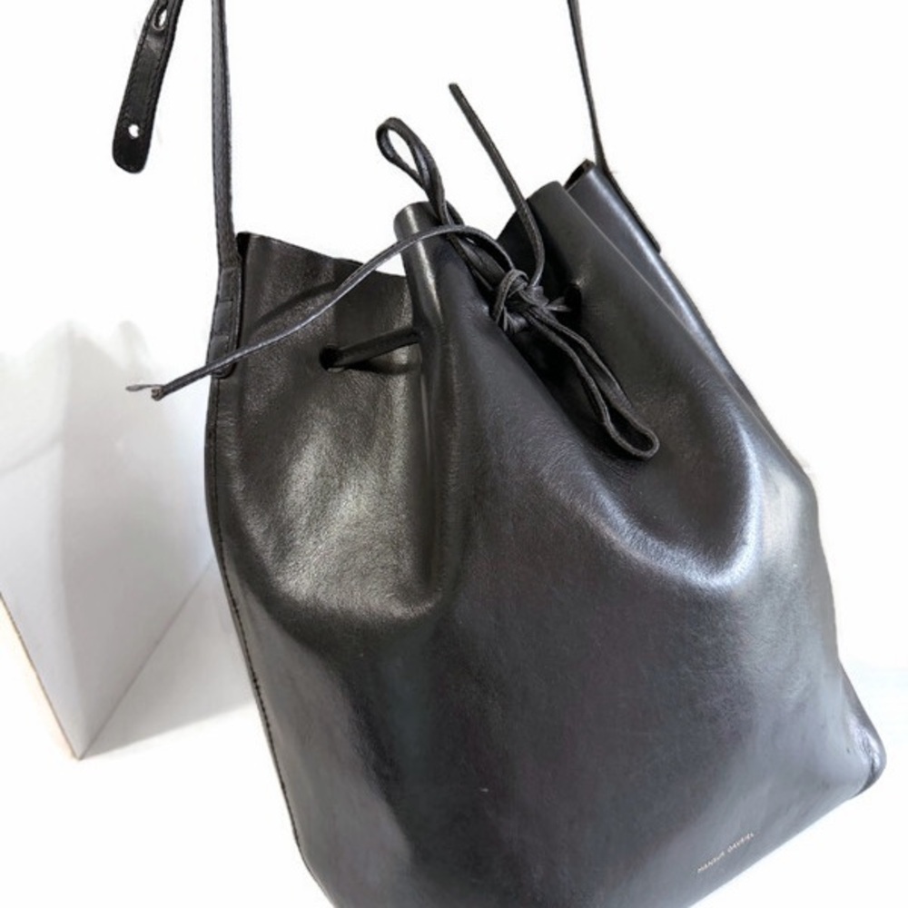 Mansur Gavriel Black Leather bucket/Crossbody Bag